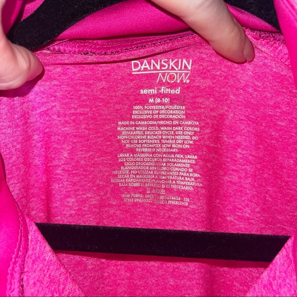 DANSKIN NOW Pink Semi Fitted 1/4 Zip Performance Pullover with Thumb Holes M - Picture 3 of 4